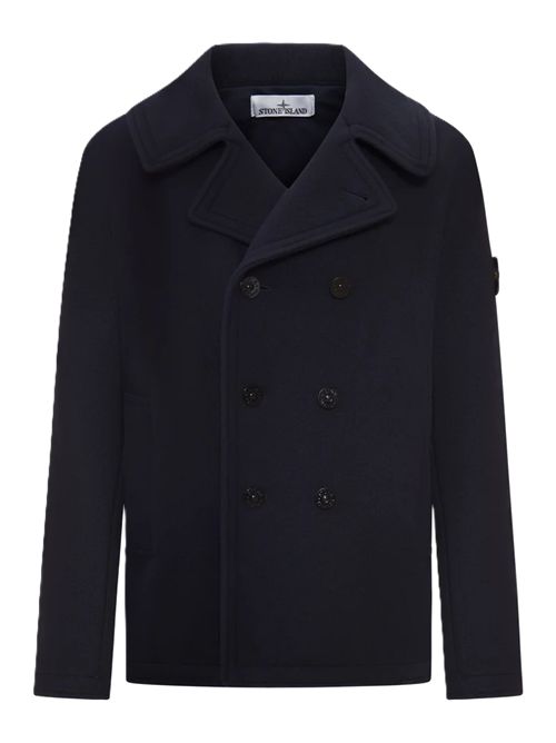 GIACCA DOPPIOPETTO BLU NAVY IN MISTO LANA E CASHMERE Stone Island | L2S15 4100040 S0453V0020 NAVY BLUE